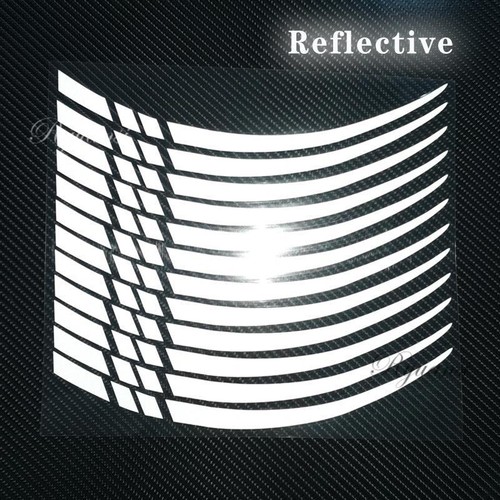 12Pcs Car Reflective Sport Strip Stickers Wheel Hub Rim Stripe Tape 18''-21'' - Picture 5 of 21