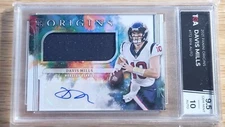 2021 Panini Origins Davis Mills Rookie RC Auto RPA Houston Texans GRADED 9.5