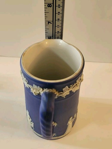 Wedgewood Kobaltblau Jasperware Krug Kanne England - Bild 10 von 15