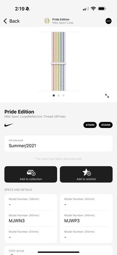 Apple Watch Nike Sport Loop 40mm (38/41) Genuine OEM 2021 Pride Edition Used - 第 4/7 張圖片