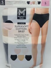 Member's Mark Women's 5-Pack Super-Soft Cotton Brief Panties Size Small.