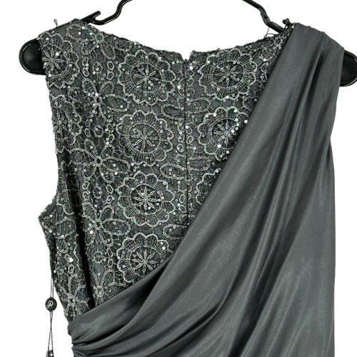 Vestido jersey de encaje metálico talla 10 Adrianna Papell para mujer” - Imagen 12 de 14