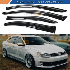 For 2011-2018 VW Jetta MK6 JDM 3D Wavy Mugen Style Window Visors Rain Guards
