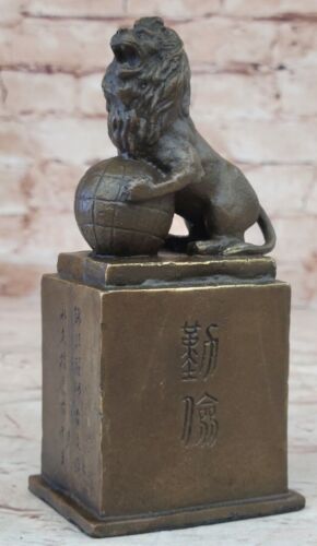 Fine Old Chinese Bronze Foo Dog Lion Dragon Sculpture Scroll Weight Scholar Art - Picture 1 of 10