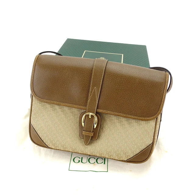 Sac bandoulière Gucci logos G beige marron femme authentique occasion Y4939
