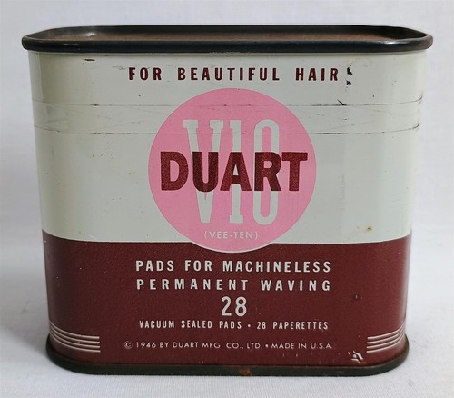 Vintage Duart V10 Tin Unopened Pads for Permanent Waving Hair Dresser Salon - Picture 1 of 6