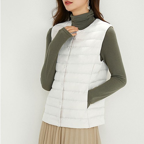 Women's Lightweight Down Jacket Vest Round Neck Thin Lightweight Winter Coat - Bild 49 von 55
