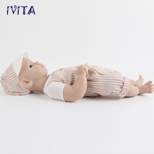 IVITA 21inch Big Baby Full Silicone Boy Doll Lifelike Reborn Baby - Picture 10 of 12