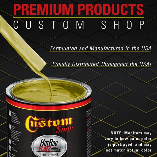 Hot Rod Flatz Saturn Gold Firemist Urethane Auto Flat Car Paint, Quart Only - Picture 4 of 5