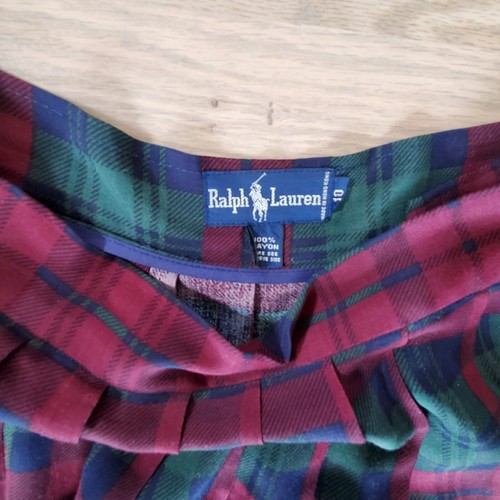 Vintage Ralph Lauren Blue Label Tartan Plaid Equestrian Nautical Polo Skirt - Picture 10 of 12