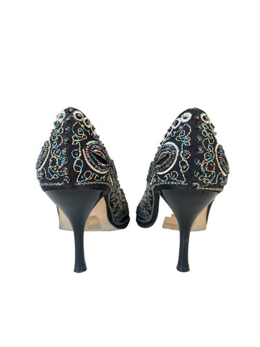Shiekh Beaded Embroidered 3 Inche Stiletto Pointed Toe Heels - Picture 4 of 5