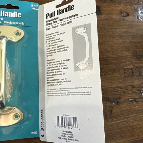 Lot Of 2 NEW Hillman 5-3/4” Pull Handle In A Brass Plated Finish - Picture 3 of 4