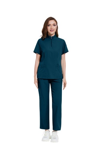 2Pcs/Set Nurse Uniform Women Scrub Set Straight Pant Top ID Loop New Pre-sale - Picture 67 of 89