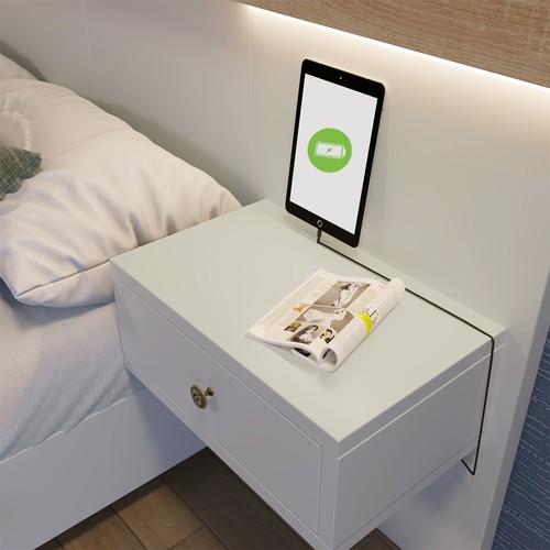 Doppelbett 160x200 Holzbett Bettanlage mit LED Leuchte Schlafzimmer Komplett-Set - Bild 7 von 11