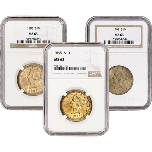 US Gold $10 Liberty Head Eagle - NGC MS63 - Random Date and Label