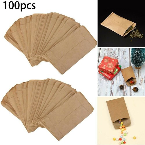 100 Stück Mini Papiertüten Kraftpapier Beutel Geschenktüten Verpackungstüten - Bild 2 von 13