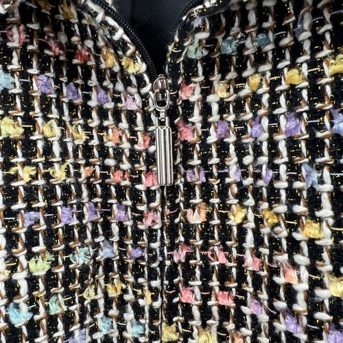 Giacca blazer Sag Harbor tweed zip davanti pastello metallizzato primavera lavoro Pasqua 18 - Foto 4 di 8