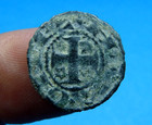 MEDIEVAL SPANISH KNIGHTS TEMPLAR CROSS COIN EUROPEAN CRUSADER 11TH ANTIQUE