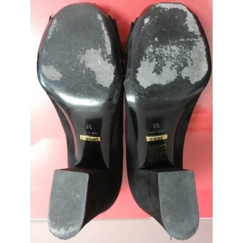 Used GUCCI Pumps Heel Nubuck Black EU38 US8 Japan F/S - Picture 19 of 24