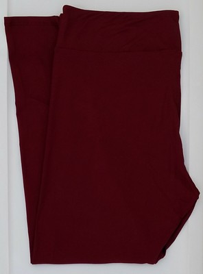 OS LuLaRoe One Size Leggings Solid Gorgeous Wine Burgundy NWT 58
