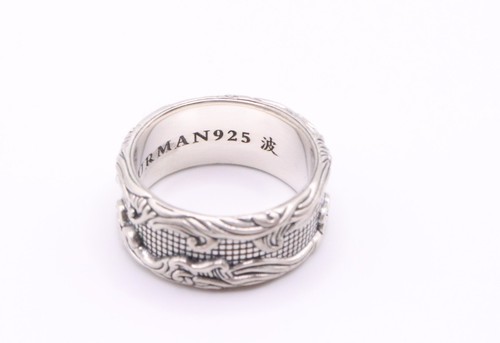 David Yurman Sterling Silver 10.5mm Waves Band Ring size 9 - Picture 7 of 7