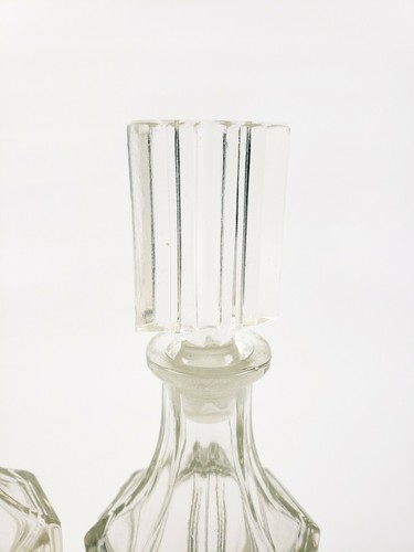 Lot 2 Perfume Bottles Clear Glass 5.25" Tall  - Picture 2 of 12