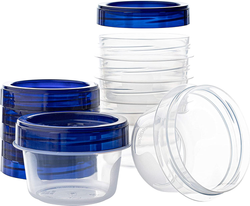 Deli Containers Clear Bottom with Blue Top Twist on Lids Reusable, Stackable, Fo - Picture 10 of 12