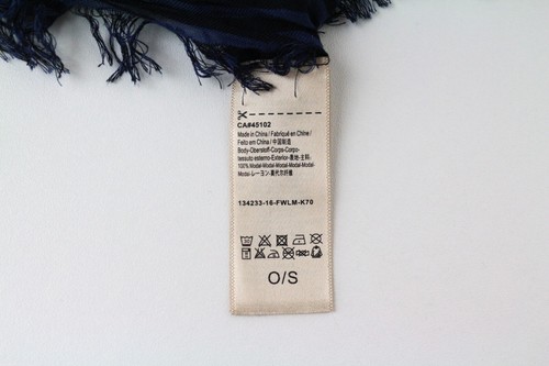 MAISON SCOTCH Women Scarf OS Dark Blue Striped Pattern Lightweight Casual - Picture 5 of 7
