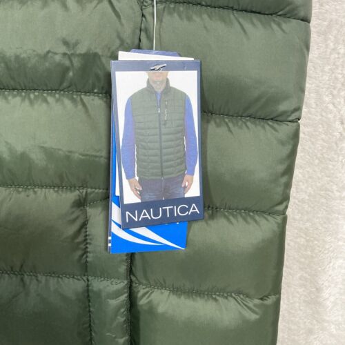 Nautica Lightweight Puffer Vest Full Zip Pocket Mens Plus Sz XXL Dark Green NEW - Picture 3 of 8