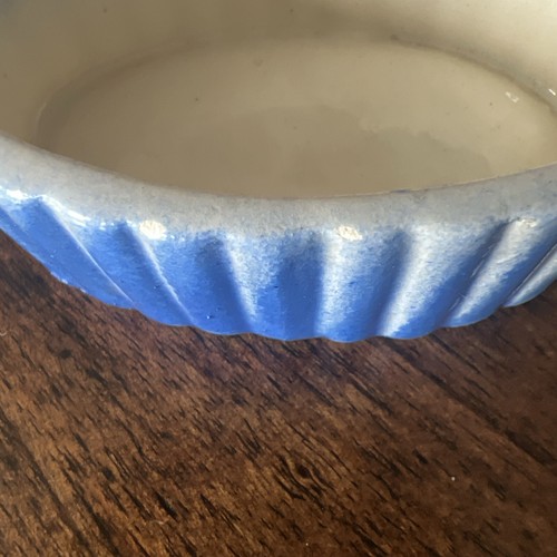 Set of 3 Vtg Spain Pottery Art Blue & White Oval 3.5" Trinket Candy Dish Bowl - Picture 9 of 9