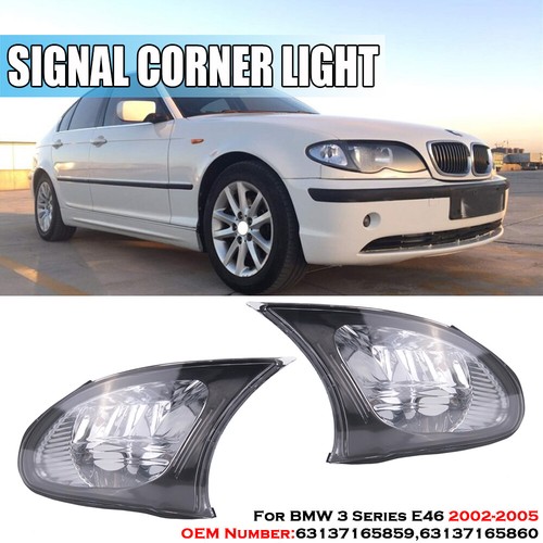Pair Turn Signal Corner Lights Lamp For BMW E46 4D/5D 325i 330i 4-Door 2002-2005 - Picture 1 of 8