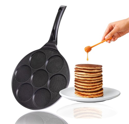 Pancake Pfanne mit 7 Mulden,27cm Aluminiumlegierung Induktions-&Gas-, Eierpfanne - Bild 15 von 19