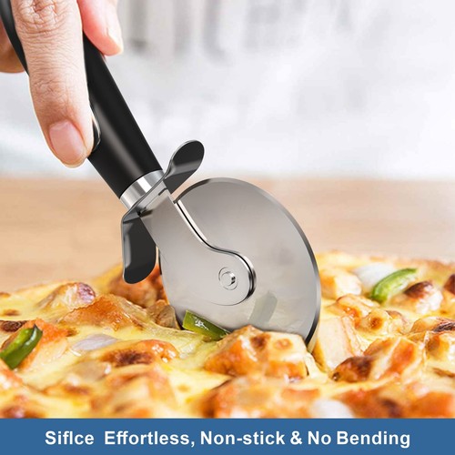 2 Pack Stainless Steel Pizza Cutter Wheel and Pizza Server Spatula Set - Picture 7 of 7