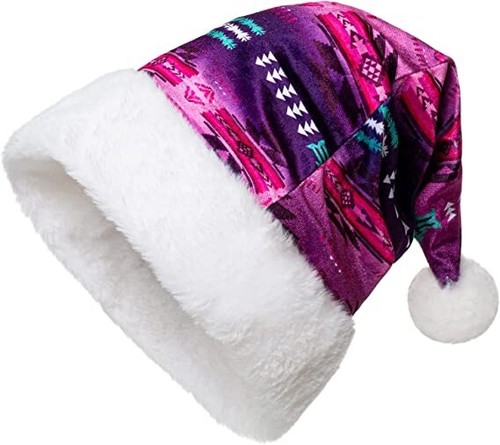 Southwest Native American Christmas Hat, Santa Hat Xmas Holiday Hat - Picture 9 of 53