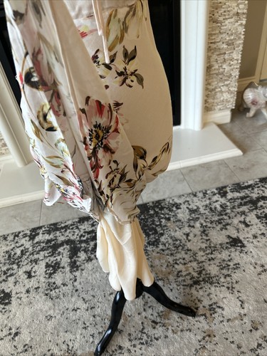 NWT Lavender Brown Floral Wrinkle Free Vintage Style Midi Fitted Resort Dress S - Picture 9 of 10