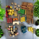 Lincoln Logs Accessories Windows Door Wooden Alphabet Buildin Blocks Vintage Lot