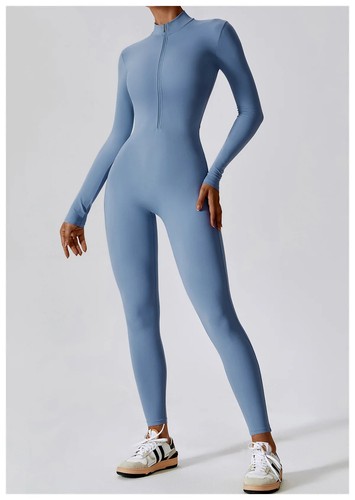 Tuta da allenamento con cerniera tuta sportiva palestra tuta corta abbigliamento sportivo yoga set - Foto 29 di 35