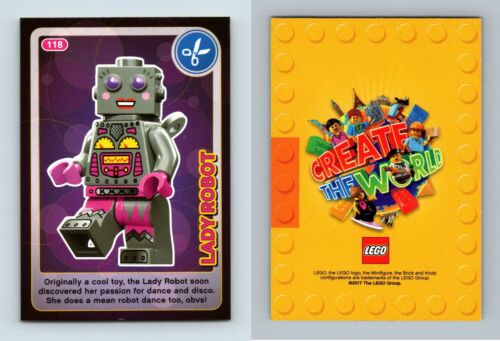 Lady Robot #118 Lego Create The World 2017 Sainsburys Trading Card - Foto 1 di 1
