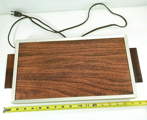 Vintage 1978 Wood Grain Cornwall Devon Electric Warming Tray 1419 Kitchen Bar - Picture 2 of 4