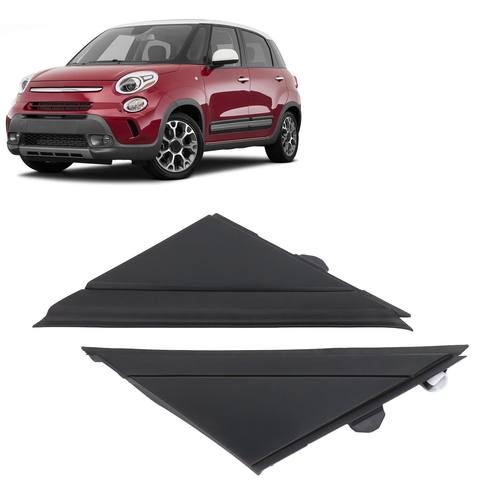 2X Matte Black Door Side Mirror Flag Triangle Cover Trim For Fiat 500 2012-2017 - Picture 6 of 6