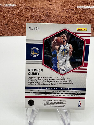2020-21 Mosaic #249 Stephen Curry National Pride Base Card