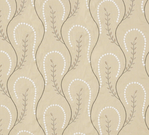 SANDERSON CURTAIN FABRIC DESIGN "Chamomile Trail" 1.7 MTRS EMBROIDERED GOLD - Picture 6 of 7