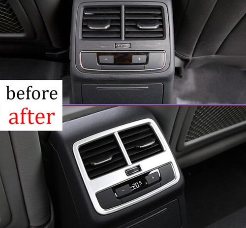 For Audi A4 A5 S4 S5 2017-2024 Matte Silver Rear AC Air Outlet Vent Frame Trim - Picture 5 of 6