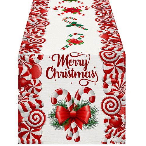 Christmas Table Runner Holiday Decor Rectangular Table Cloth Christmas - Picture 8 of 12