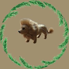 Faux Fur Realistic Mane Lion Christmas Tree Ornament