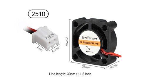 2 piezas de ventilador de refrigeración para impresora 3D 2510/3010/4010/5010/6015 5/12/24V+2 pines cable XH2,54. - Imagen 10 de 21