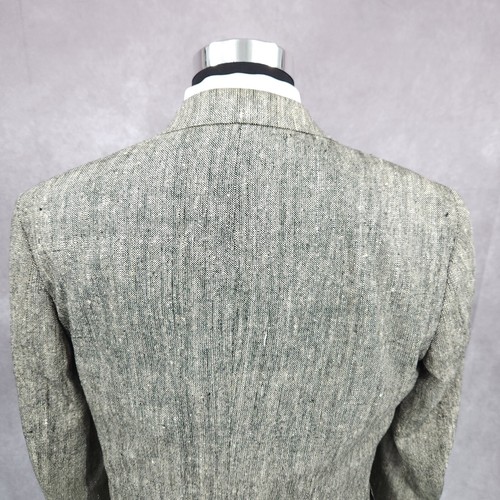 Robert Stock Tweed Blazer Mens 40 L Gray Sports Coat Jacket 2 Buttons Vent - Picture 6 of 12