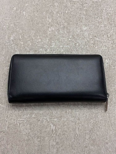 GUCCI long wallet plate leather Black men's round zipper Used - Picture 2 of 8