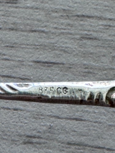 4 5/8" 835 Silver Rose Handled 2 Prong Fork Olive / Pickle - Bild 6 von 6