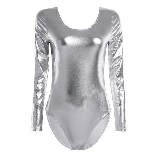 UK Women Bodysuit Shiny Wet Look Leotard Jumpsuit Dance Romper Swimsuit Monokini - Picture 28 of 111